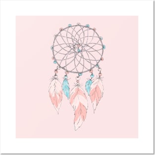 Dreamcatcher boho style. Hand drawing. Posters and Art